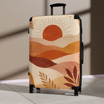 Sunset Landscape Suitcase Cover — Boho Travel Luggage Protector