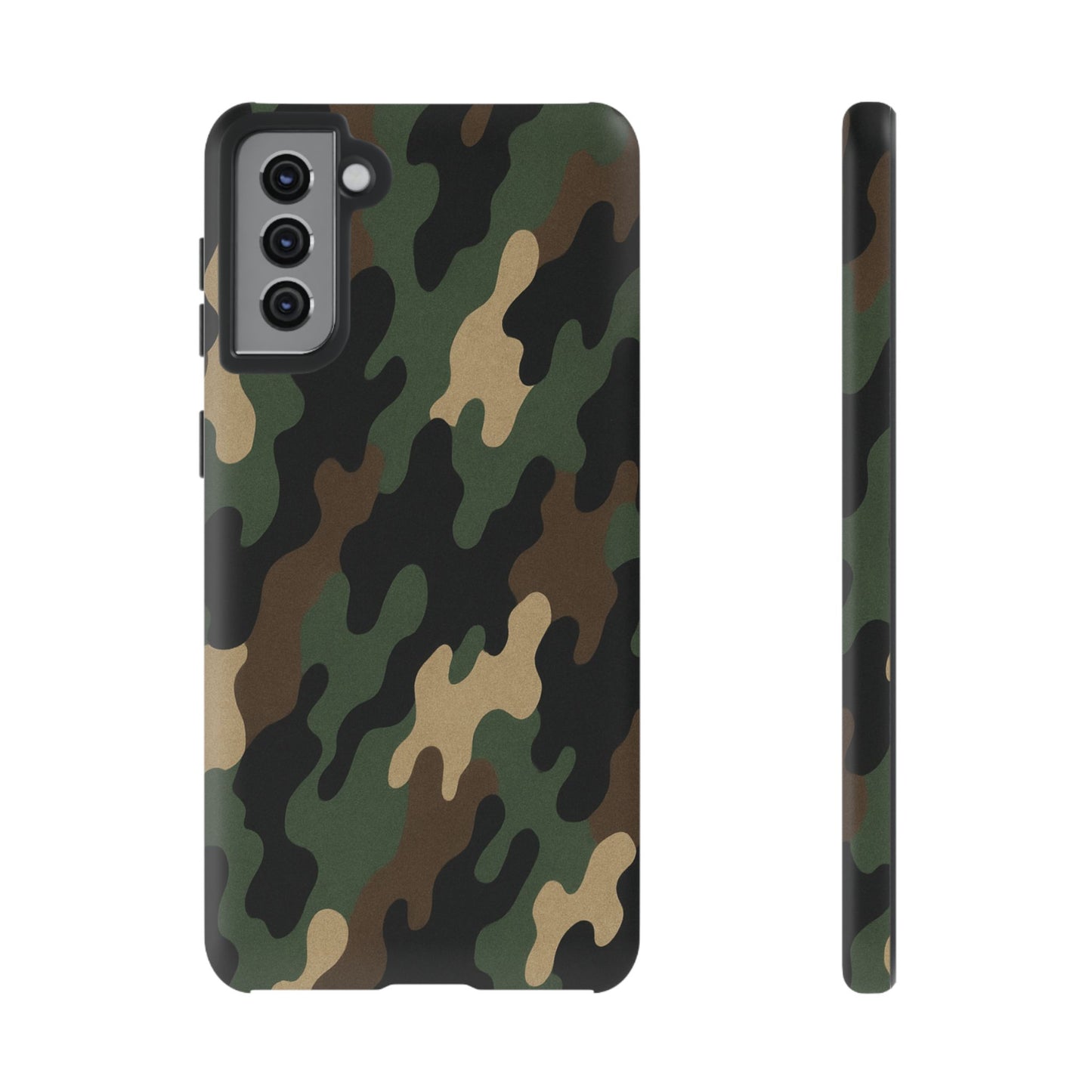 Rugged camouflage phone case by Printify, offers durable protection with a tough camo design for smartphones.