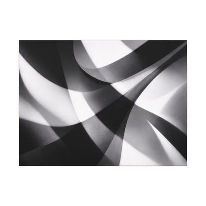 Abstract Black and White Swirl Matte Canvas