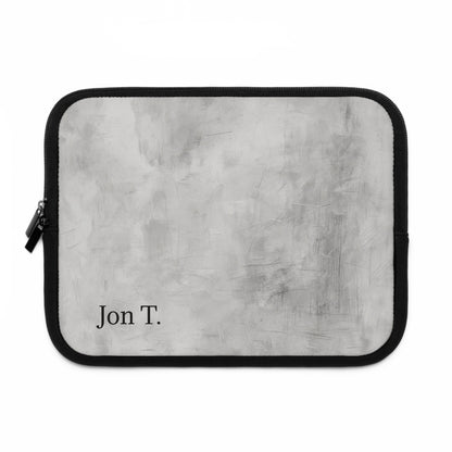 Personalized Minimal Marble Name Laptop Sleeve | Monogrammed Tech Case - TRV