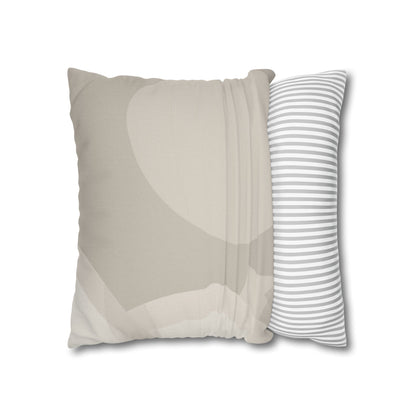 Neutral Abstract Swirl Pillowcase | Square Pillowcase, Spun Polyester