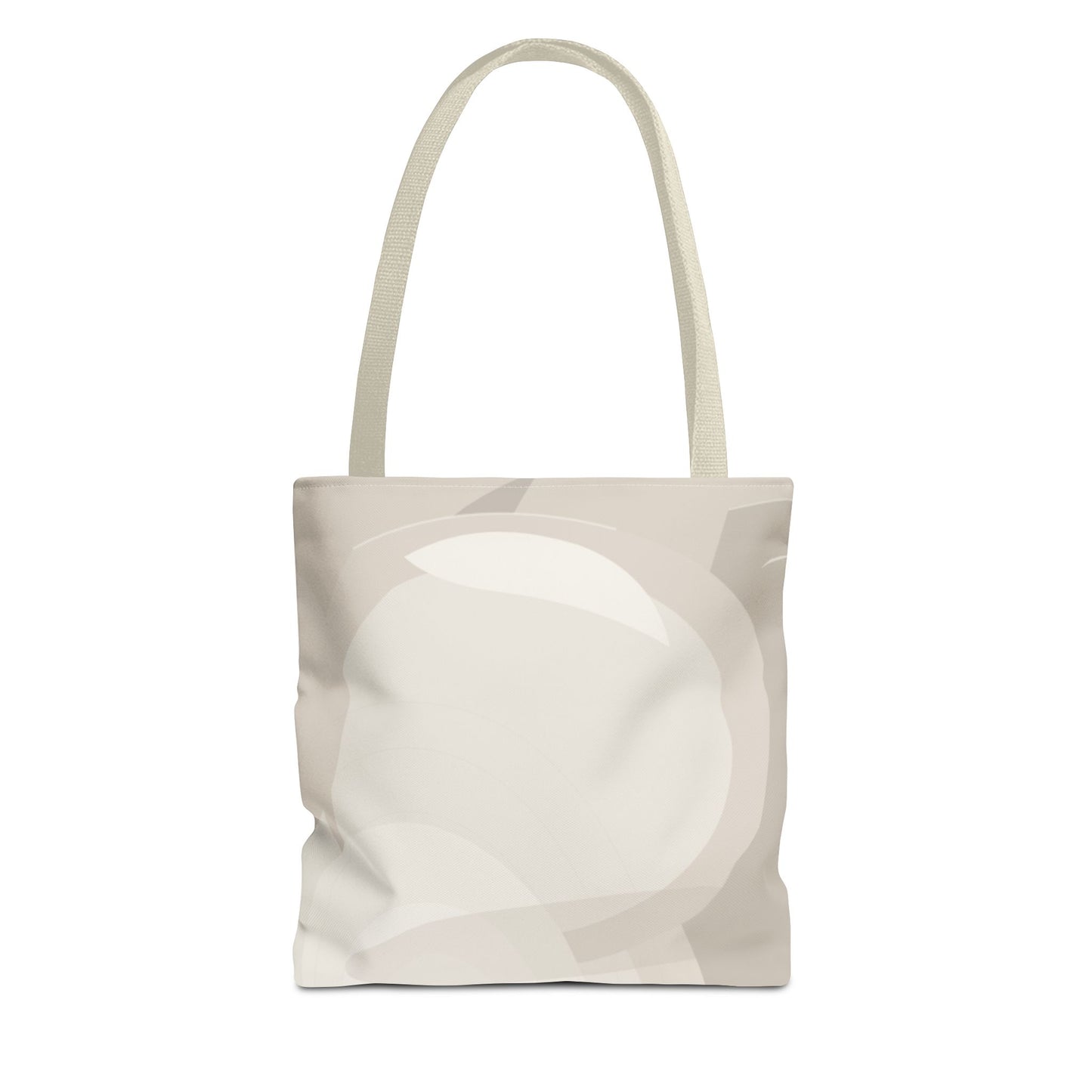 Neutral Abstract Circle Pattern Tote Bag | Minimal Beige AOP Canvas