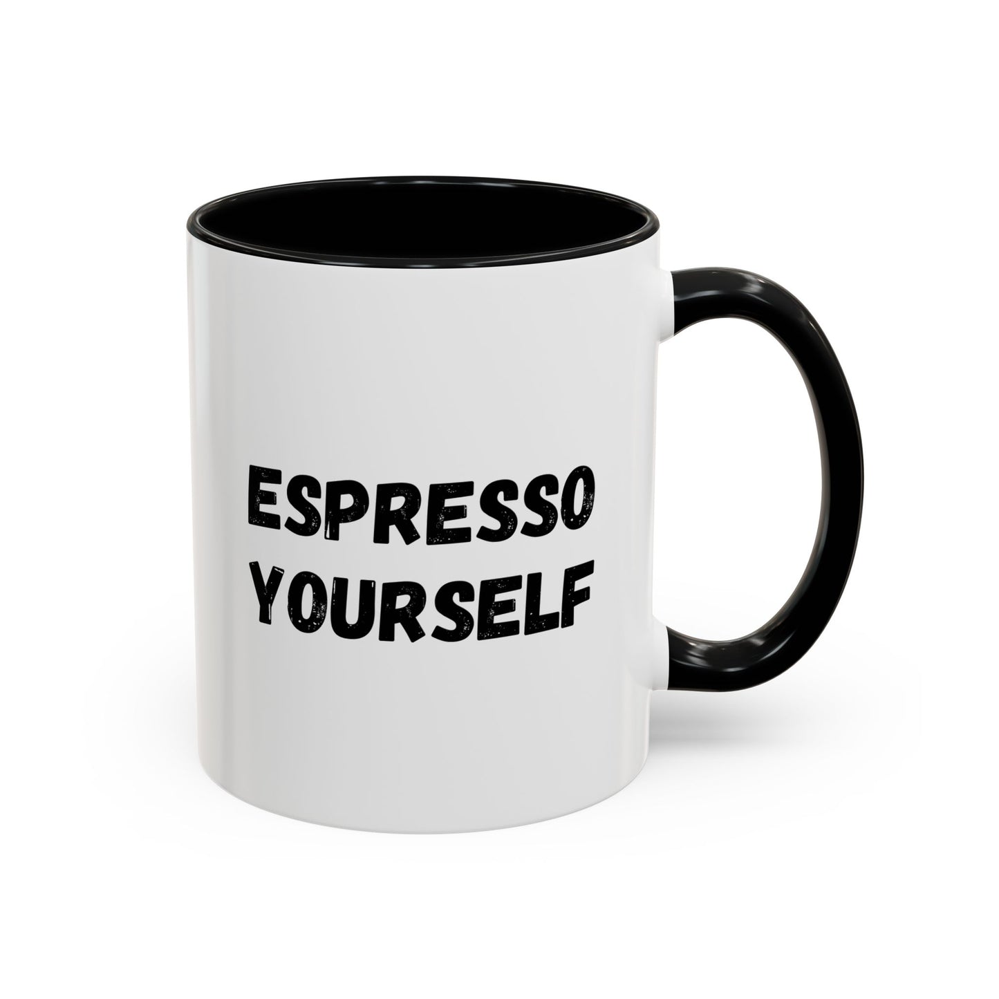 Espresso Yourself Coffee Mug - Fun Black Accented Mug for Coffee Lovers, Great Gift for Birthdays, Christmas, and Housewarming