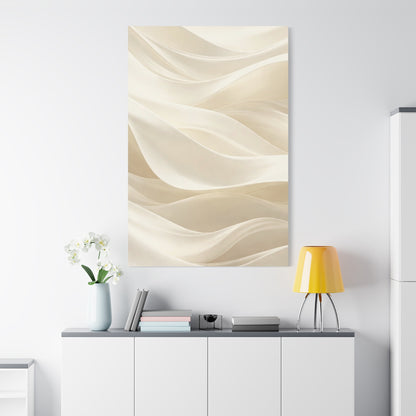Neutral Abstract Wave Art Matte Canvas