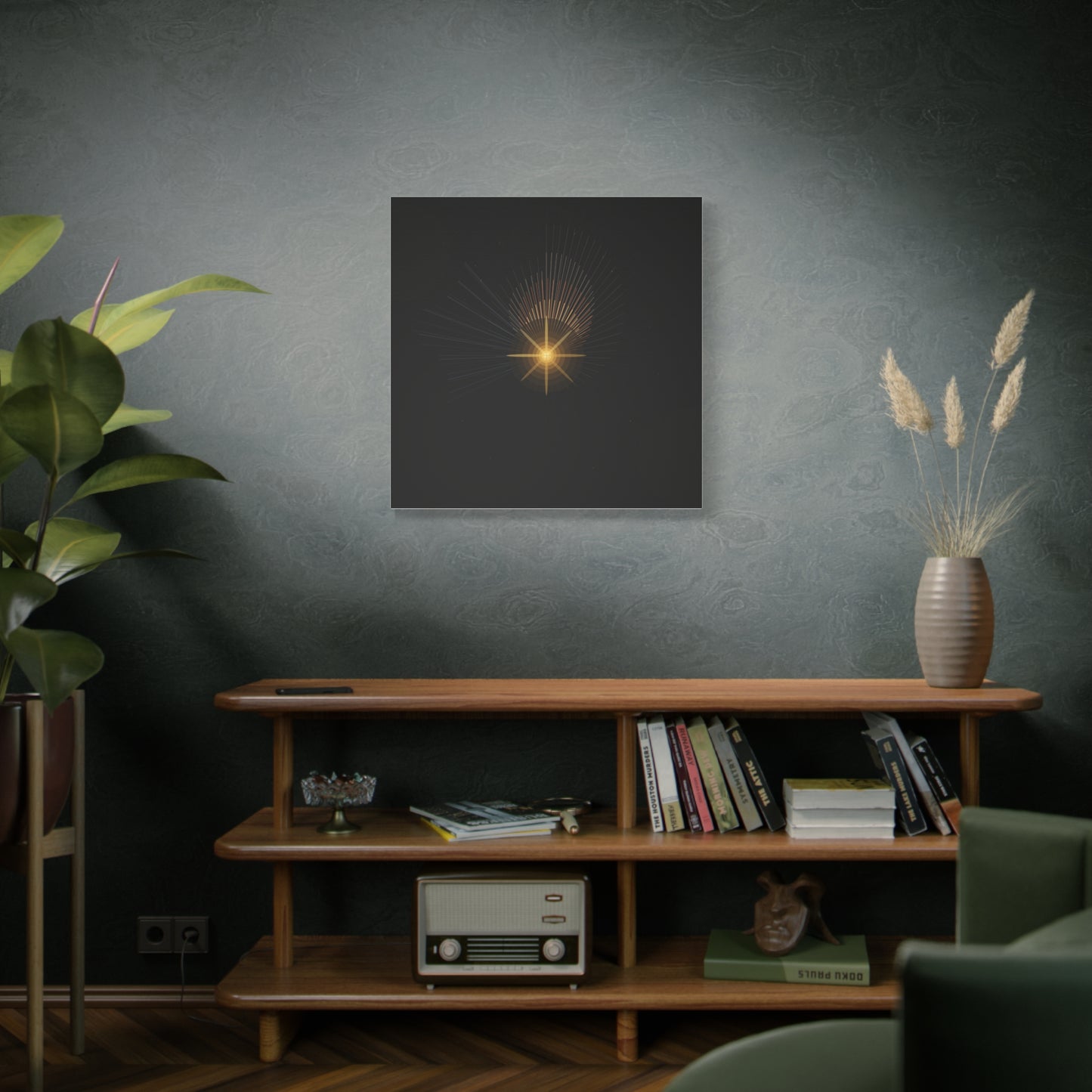 Abstract Golden Starburst Canvas