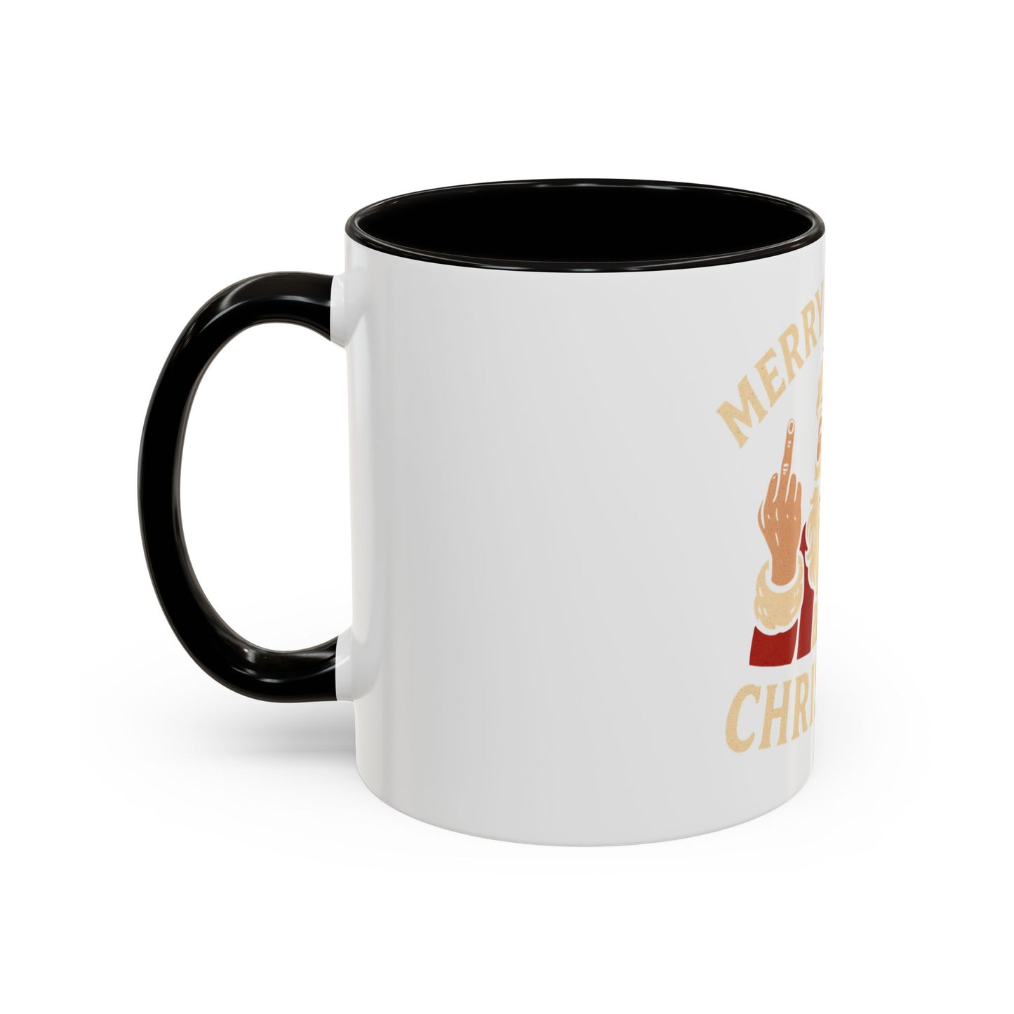 Merry Fucking Christmas Mug — Funny Santa Middle Finger Coffee Cup (11oz & 15oz)