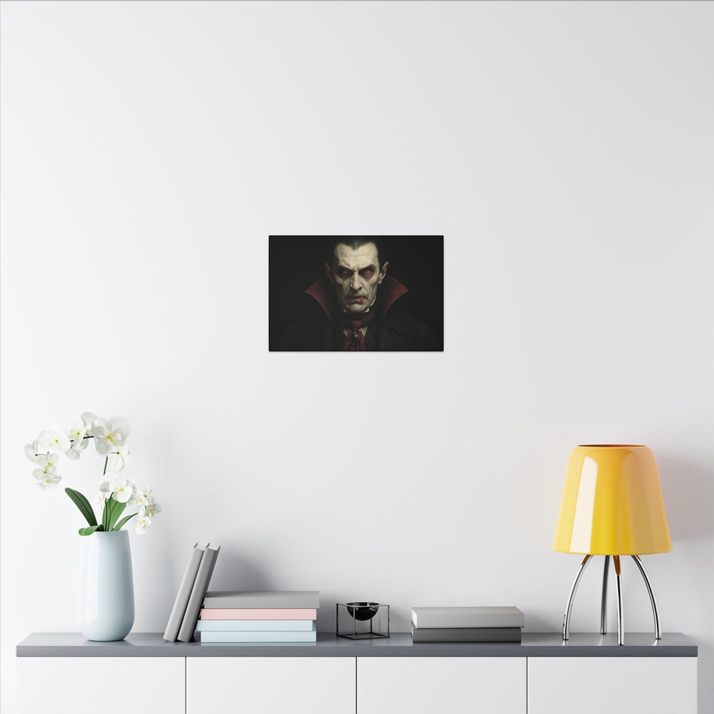 Vampire Portrait Canvas Wall Art – Gothic Dracula Matte Stretched Print