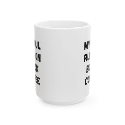 Coffee Lover's Ceramic Mug – 'My Soul Runs on Black Coffee' – Perfect Gift for Coffee Enthusiasts - TRV