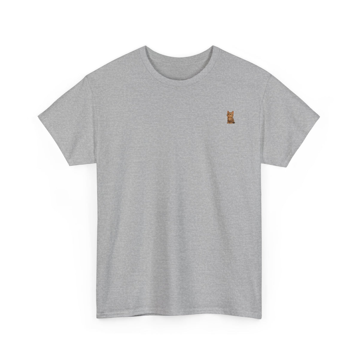 Brown kitten graphic T-shirt for cat lovers, featuring a cute cat design on a comfortable Printify tee.