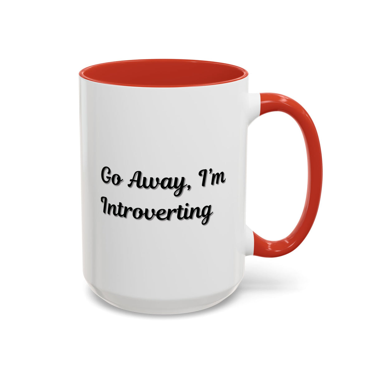 Ceramic coffee mug with "Go Away, I'm Introverting" phrase, 11 oz, in white with black text, ideal for introverts.