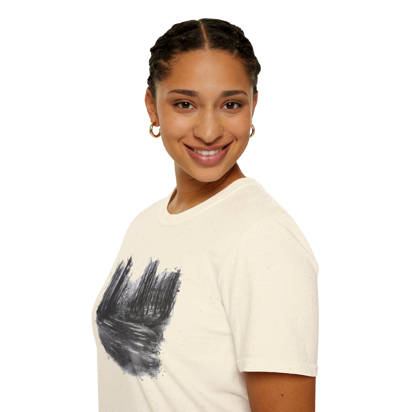 Minimalist Nature-Inspired Unisex Softstyle T-Shirt, Casual Wear, Everyday Style, Gift for Nature Lovers, Eco-Friendly Fashion