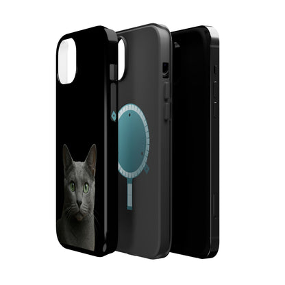 Russian Blue Cat Phone Case — Magnetic Impact-Resistant iPhone Cover