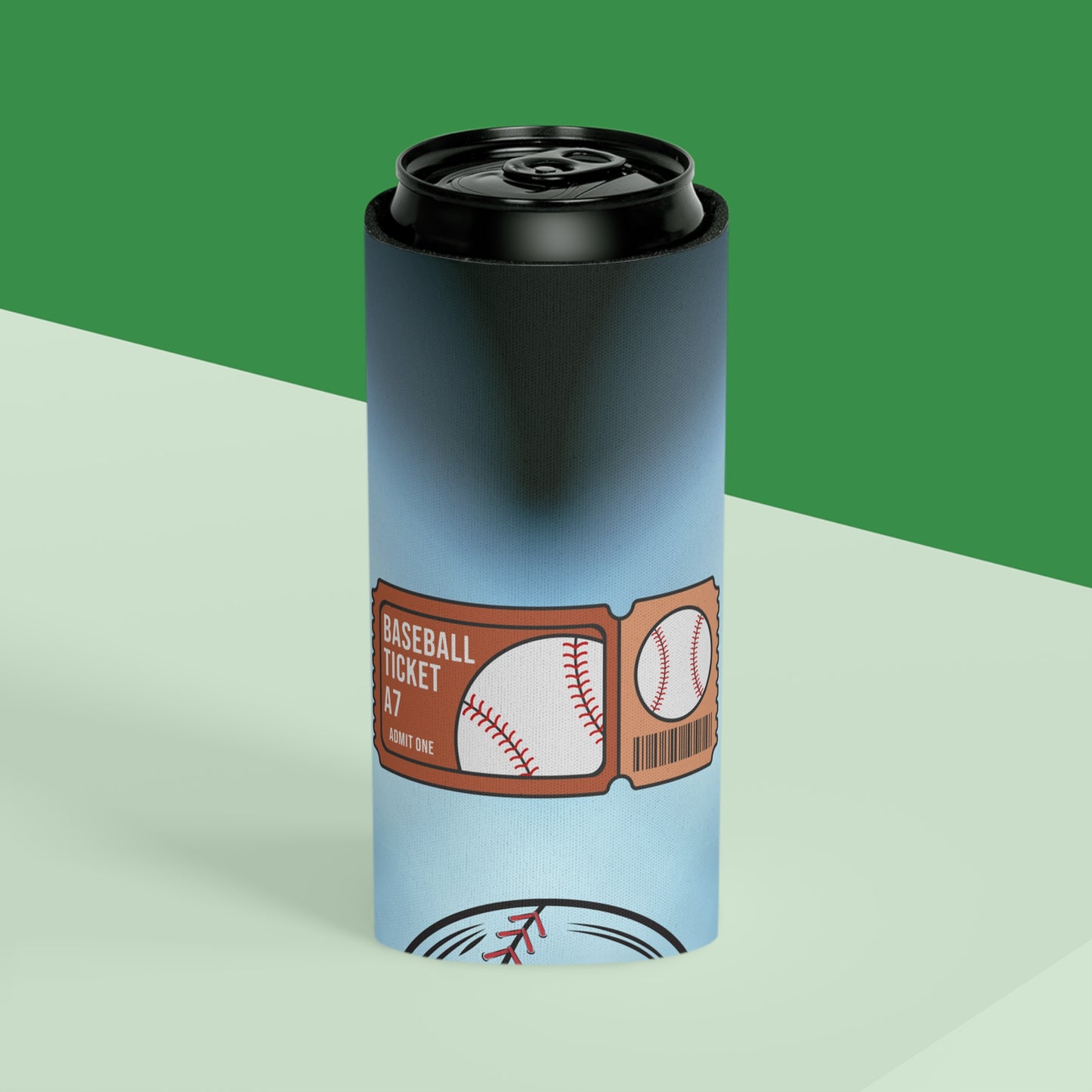 Baseball Ticket Can Cooler, Fun Drink Sleeve for Tailgates, Sports Events, Unique Gift for Fans, Outdoor BBQ, Summer Parties