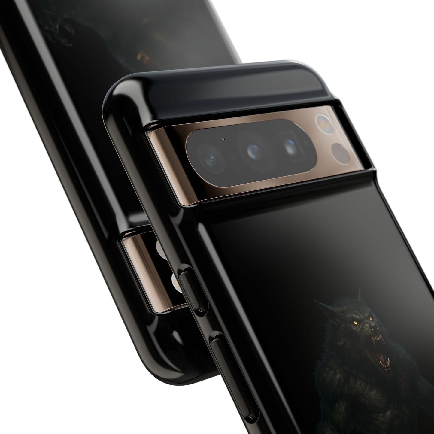 Werewolf phone case with dark monster graphic, tough protective design for smartphones by Printify.