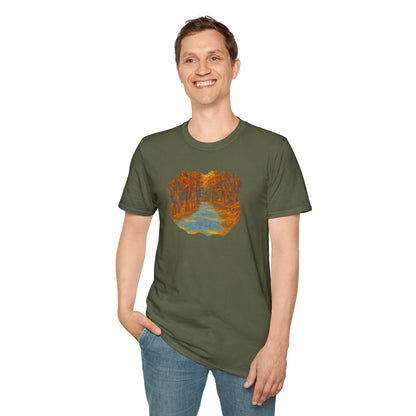 Autumn Pathway Unisex Softstyle T-Shirt, Cozy Fall Shirt, Nature Lover Tee, Scenic Route Top, Gift for Hikers, Casual Wear, Outdoor [...]