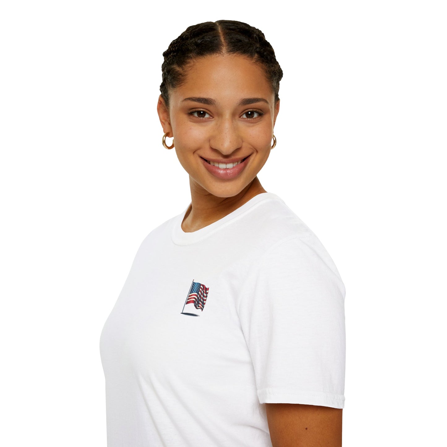 Patriotic Unisex Softstyle T-Shirt, American Flag Tee, USA Pride Shirt, Perfect for Independence Day, Casual Wear - TRV