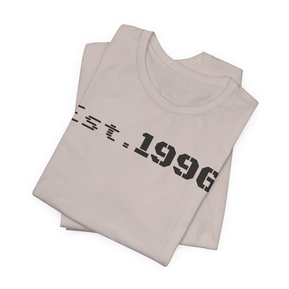 Unisex Jersey Tee - 'Est. 1996' Graphic Shirt, Birthday Gift, Casual Wear, Vintage Style, Retro Fashion, Gift for Him/Her - TRV