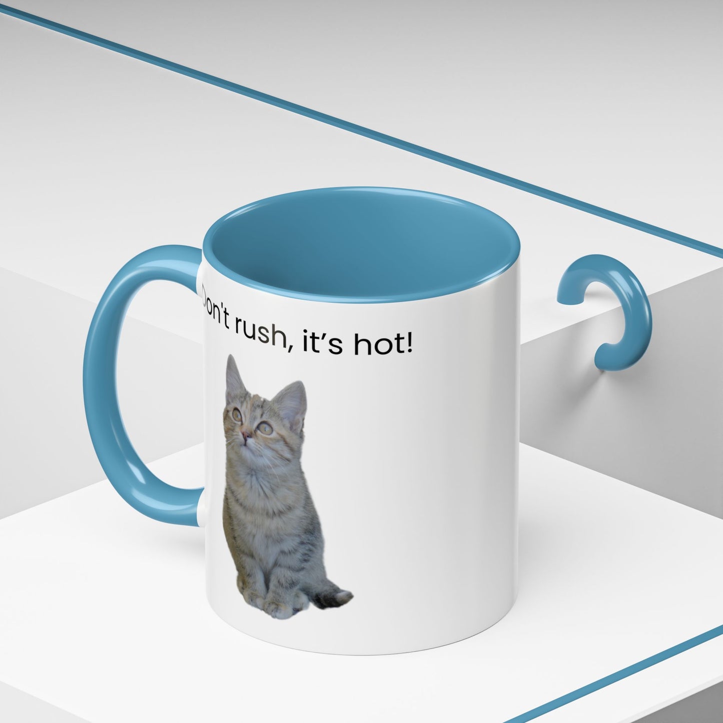 Cute Cat Coffee Mug - "Don't Rush, It's Hot!" - TRV