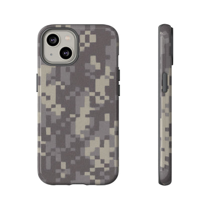 Rugged digital camouflage Printify phone case with protective design for durable smartphone coverage.