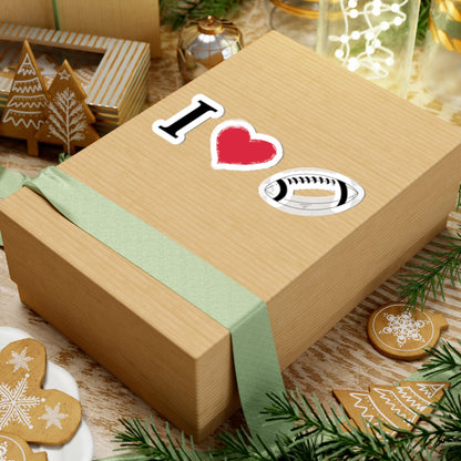 I  Football Kiss-Cut Sticker — Glossy Game-Day Laptop & Water Bottle Decal