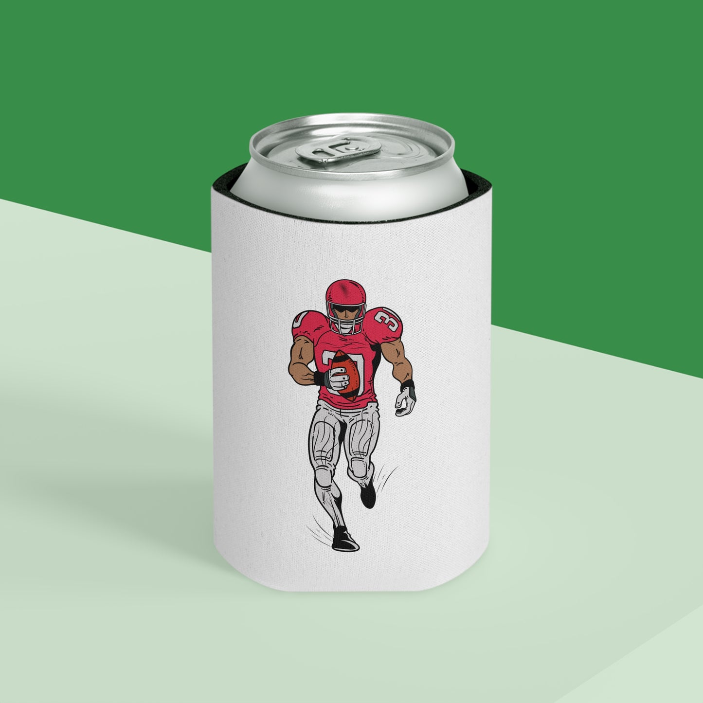 Football Player Can Cooler – Tailgating & Game Day Beverage Koozie