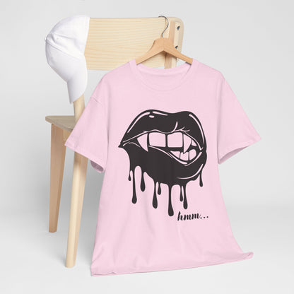 Edgy Graphic Tee - Dripping Lips Design - Unisex Heavy Cotton Tee
