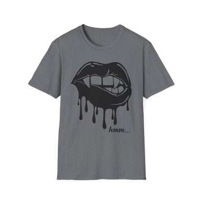 Edgy Graphic Unisex T-Shirt - Dripping Mouth Design, Cool Tee, Trendy Shirt, Hipster Top, Streetwear, Alternative Fashion, Holiday Gift