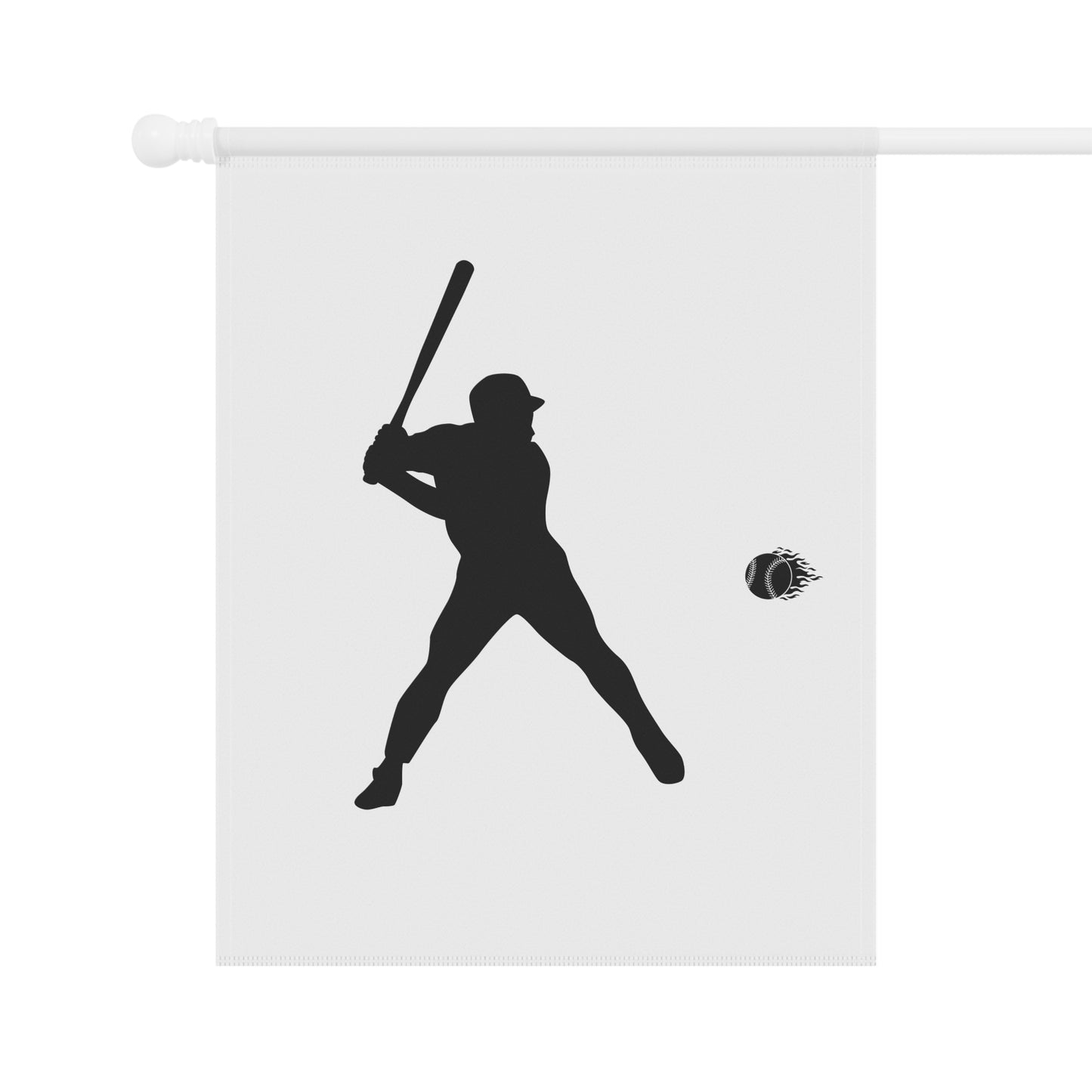 Baseball player garden flag by Printify featuring a sports-themed outdoor house banner for baseball fans.