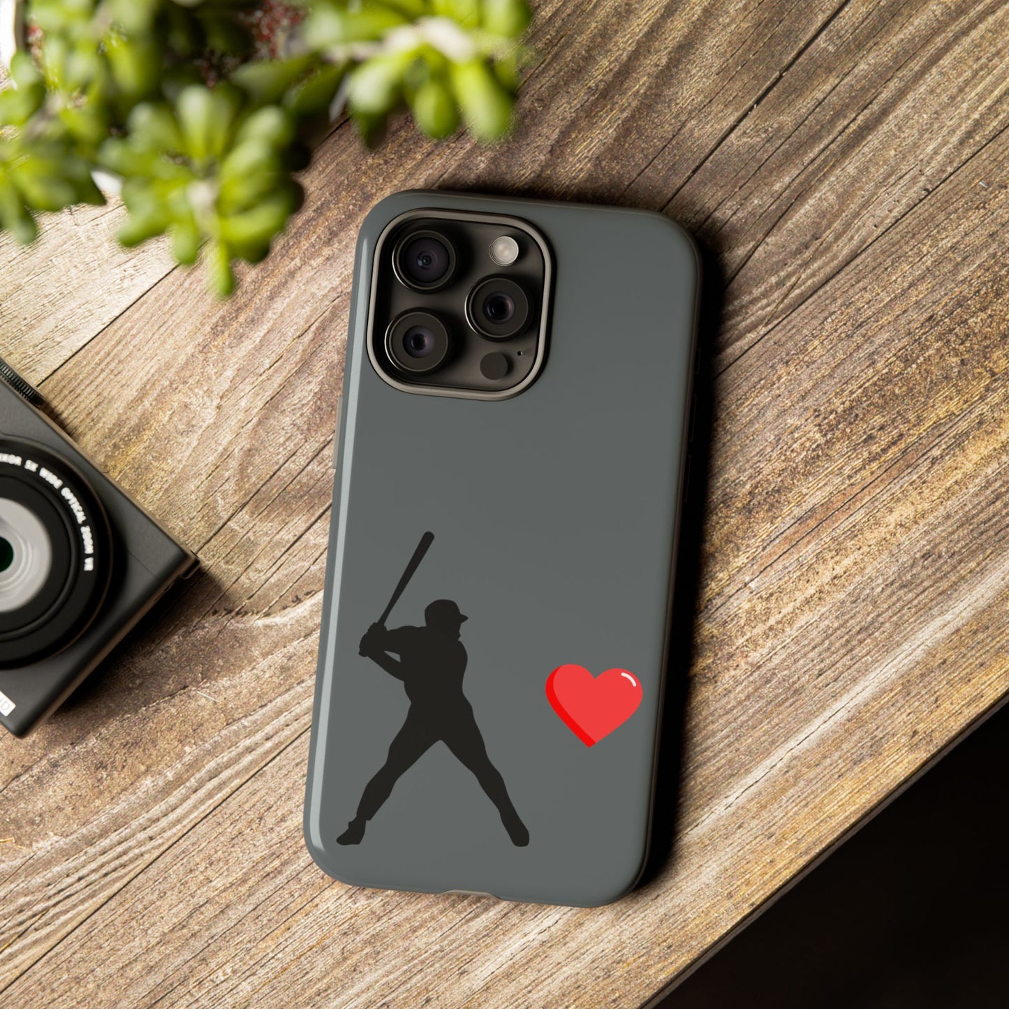 Printify Baseball Love phone case featuring sports-themed design, durable protective cover for fans and Father's Day gift.