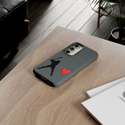 Printify Baseball Love phone case for sports fans, featuring a baseball design, durable protection, ideal for Father's Day gifts.