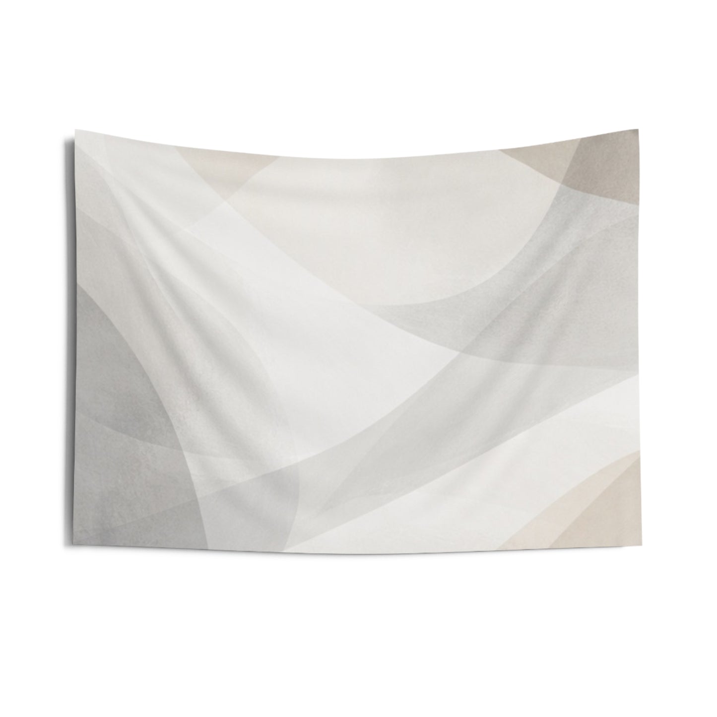 Neutral Abstract Waves Indoor Wall Tapestry | Minimal Geometric Art