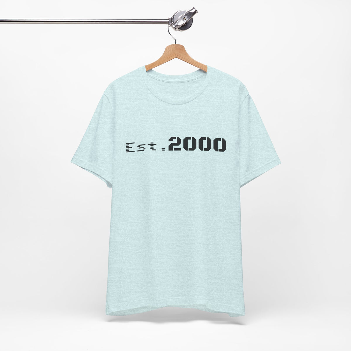 Retro pixel design T-shirt celebrating the year 2000, featuring bold graphics on a comfortable Printify Born in 2000 tee.
