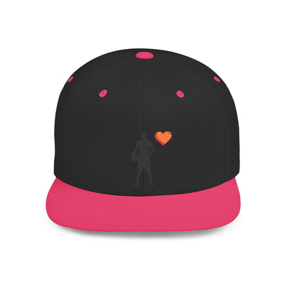 Sporty Love Flat Bill Snapback Hat – Adjustable Cap for Athletes, Casual Wear, Gifts for Sports Fans, Basketball Enthusiasts, Unique - TRV