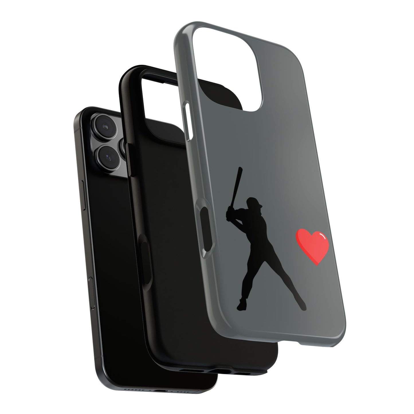 Printify Baseball Love phone case featuring sports-themed design, durable protective cover for sports fans and Father's Day gift.