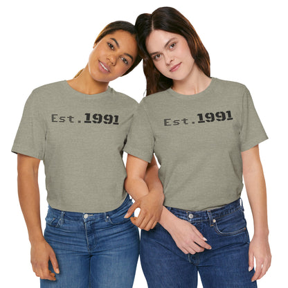Established 1991 Unisex Jersey Tee | Vintage Anniversary Gift | Casual Wear, Birthday Shirt, Retro Style, Statement Tee, Gift for Him/Her - TRV
