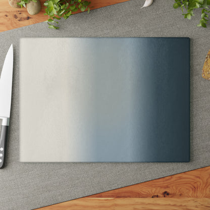 Neutral Gradient Ombre Glass Cutting Board | Blue Gray Kitchen Countertop