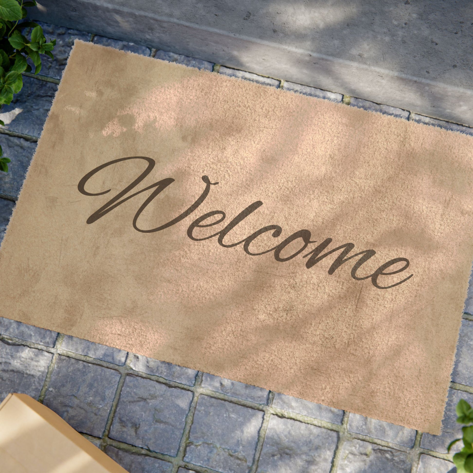 Printify welcome doormat with cozy design, soft entry rug for housewarming, perfect floor mat for inviting entrance.