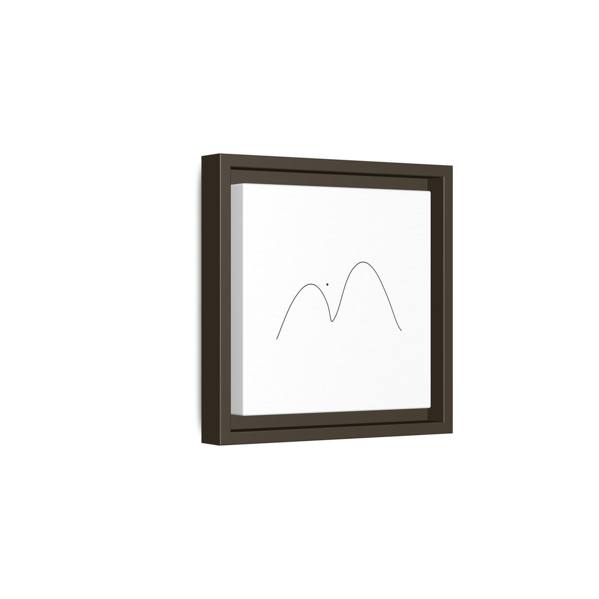 Minimalist mountain line art on framed matte canvas, modern mountain landscape wall decor by Printify