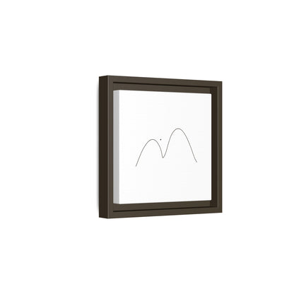 Minimalist mountain line art on framed matte canvas, modern mountain landscape wall decor by Printify