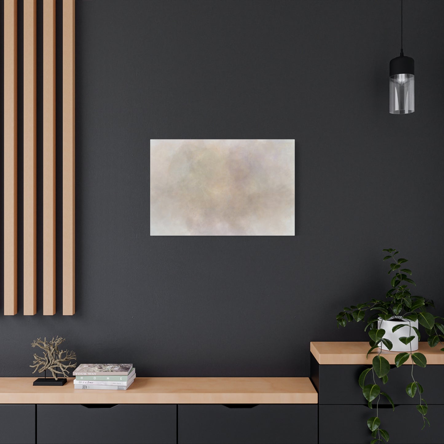 Soft Neutral Abstract Fog Canvas