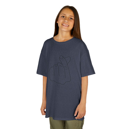Cute Kids Heavy Cotton Tee - K-Pop Inspired Love Gesture