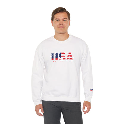 USA Flag Unisex Crewneck Sweatshirt, Cozy Apparel, Casual Wear, Independence Day Gift, Americana Style
