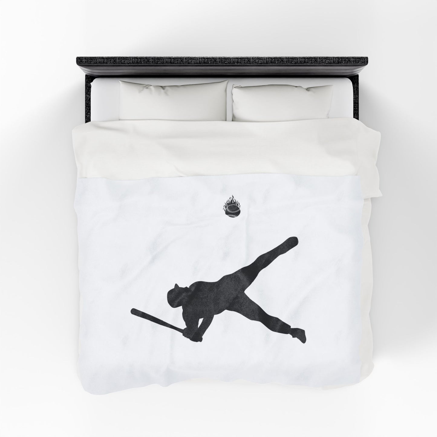 Baseball Player Plush Blanket | Soft Sports Throw, Cozy Gift for Athletes, Home Decor, Game Day Blanket, Perfect for Birthdays - TRV