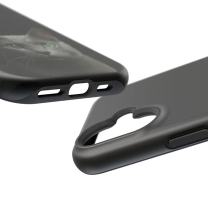 Russian Blue Cat Phone Case — Magnetic Impact-Resistant iPhone Cover