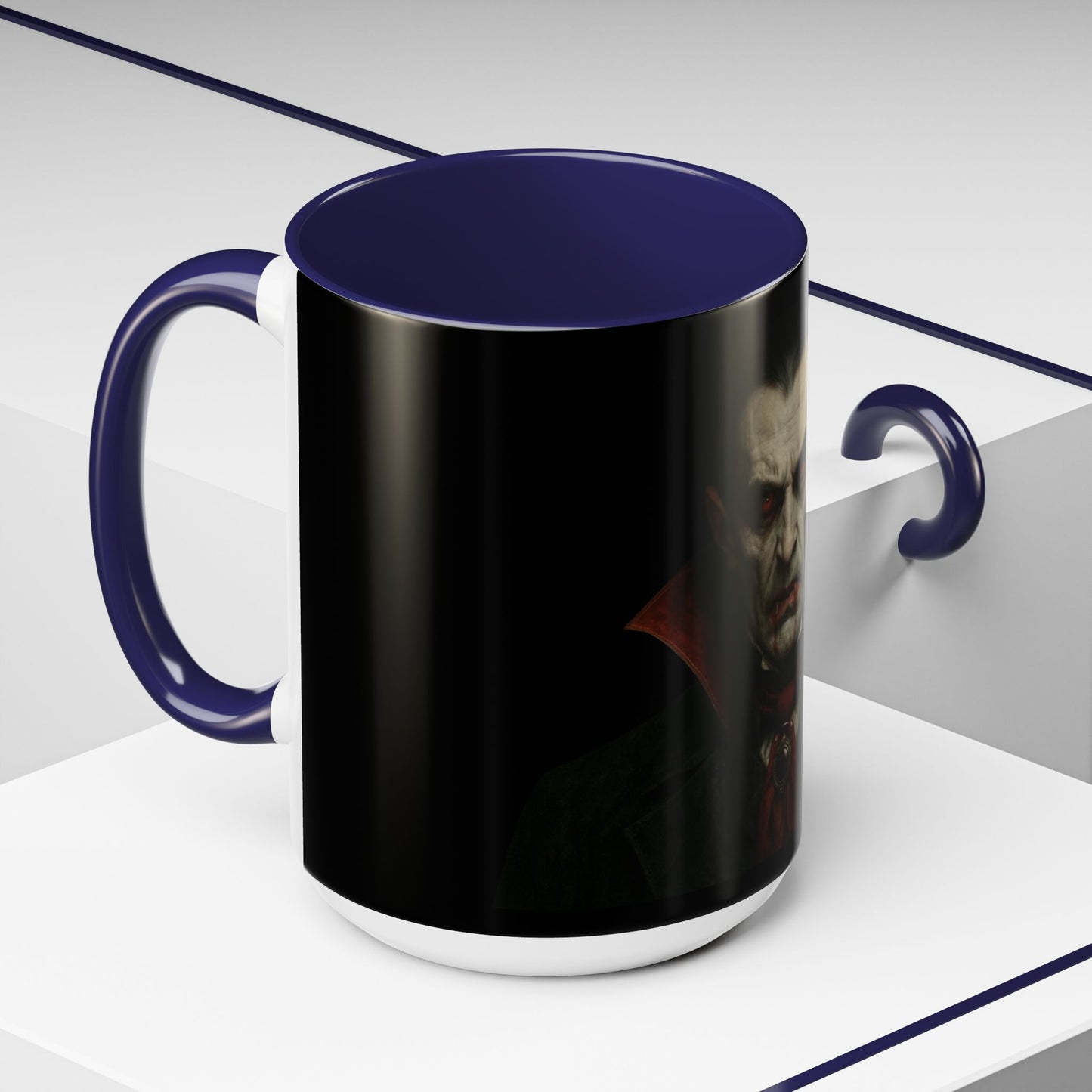 Gothic Dracula Vampire Accent Coffee Mug | Spooky Halloween Gift, Unique Home Decor, Collector's Mug, Coffee Lover's Gift