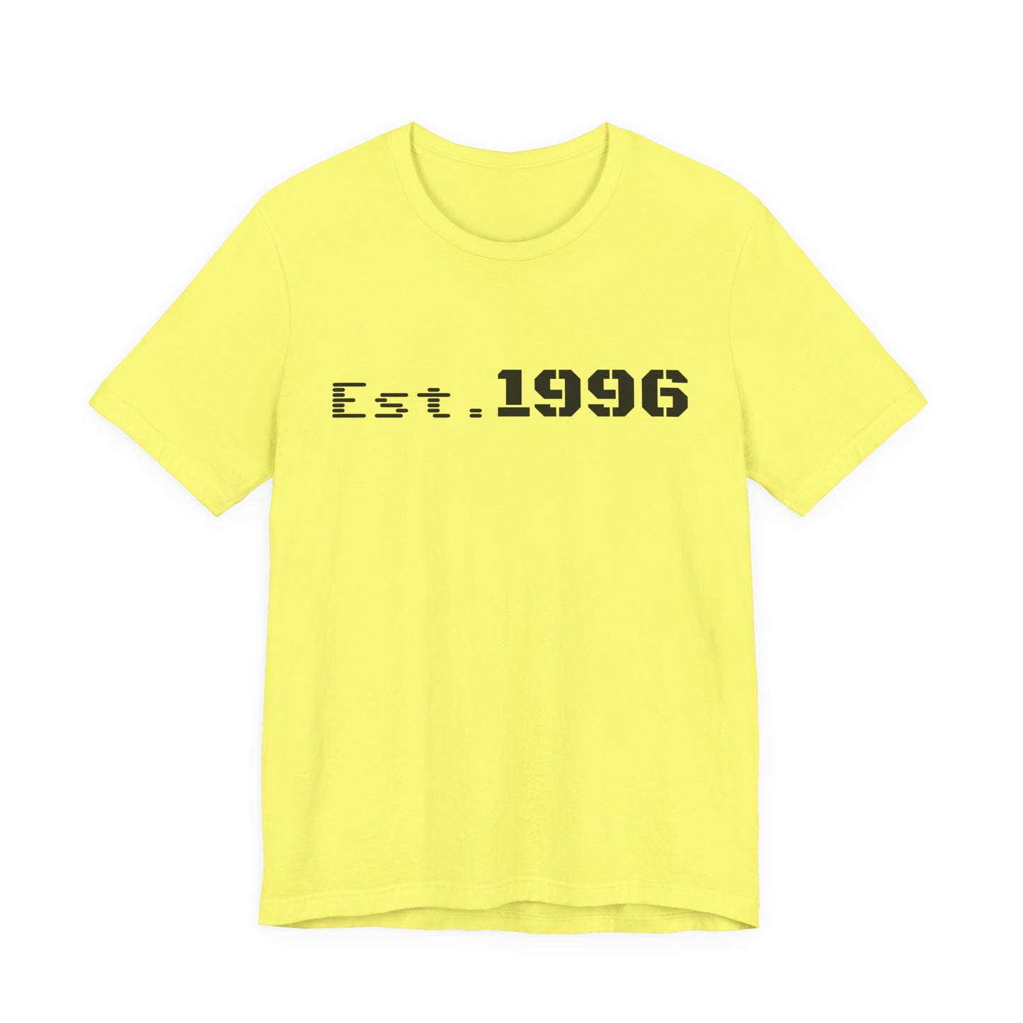 Vintage Est. 1996 T-shirt by Printify featuring a classic design, perfect as a birth year birthday gift.
