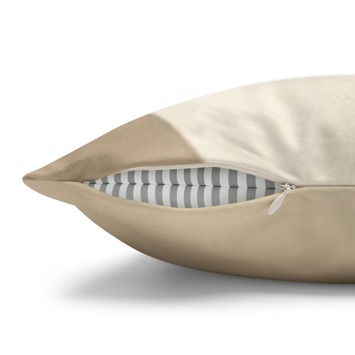 Beige Abstract Wave Pillowcase | Faux Suede Square Pillow Cover