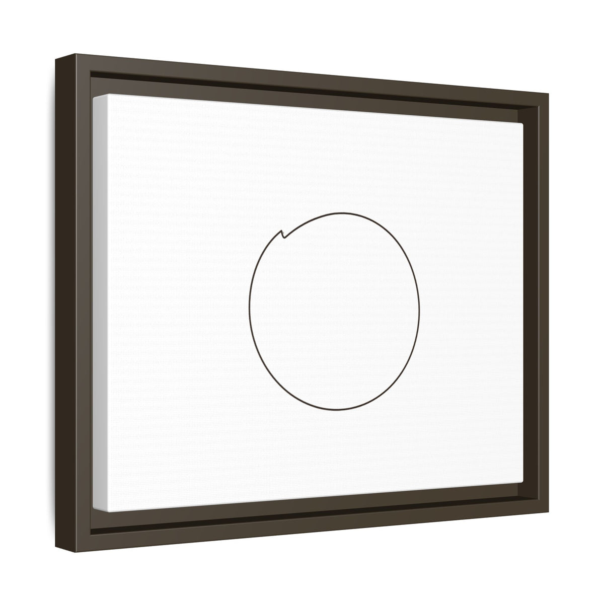 Framed matte canvas wall art featuring a minimal circular line design, ideal for modern home decor.