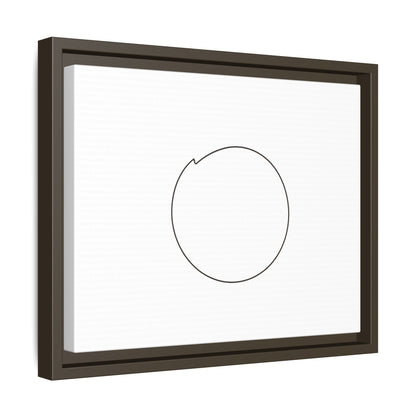 Framed matte canvas wall art featuring a minimal circular line design, ideal for modern home decor.