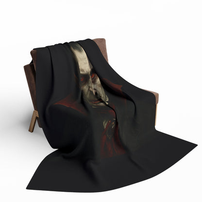 Spooky Vampire Arctic Fleece Blanket | Cozy Halloween Decor, Gothic Home Accent, Warm Throw for Movie Nights, Vampiric Gifts